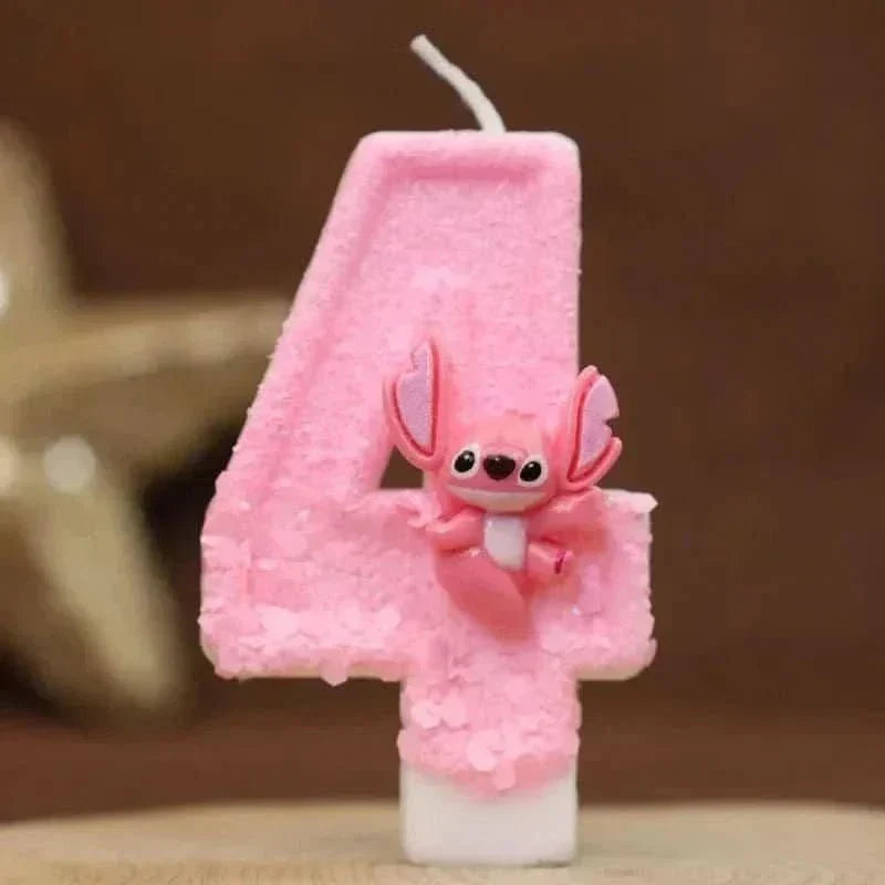 Pink Cartoon Number Candles 0–9 – Birthday Cake Decoration for Kids Parties - Waydiy