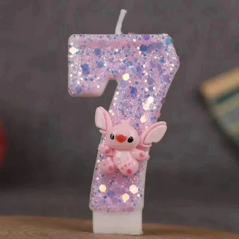 Pink Cartoon Number Candles 0–9 – Birthday Cake Decoration for Kids Parties - Waydiy