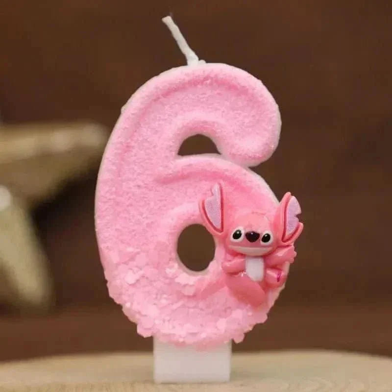 Pink Cartoon Number Candles 0–9 – Birthday Cake Decoration for Kids Parties - Waydiy