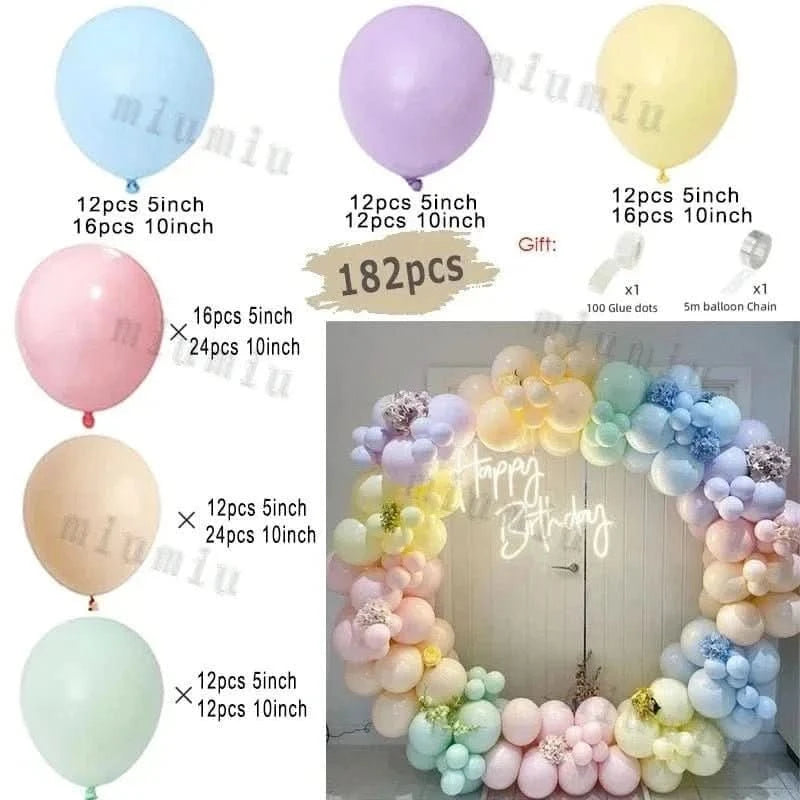 Macaron Rainbow Balloon Garland Arch Kit – Pastel Pink Party Decorations - Waydiy