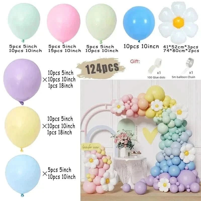 Macaron Rainbow Balloon Garland Arch Kit – Pastel Pink Party Decorations - Waydiy