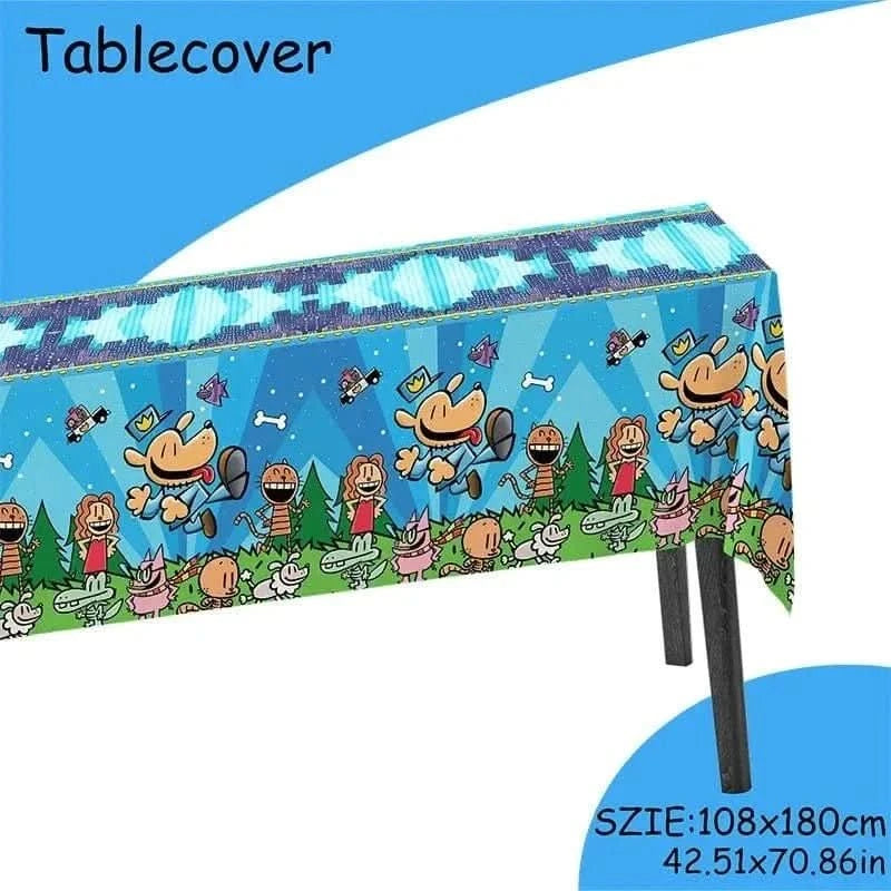 Cartoon Dog Party Tableware Kit – Eco - Friendly Disposable Plates, Cups & Decorations - Waydiy