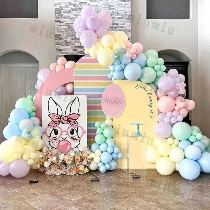 Macaron Rainbow Balloon Garland Arch Kit – Pastel Pink Party Decorations - Waydiy
