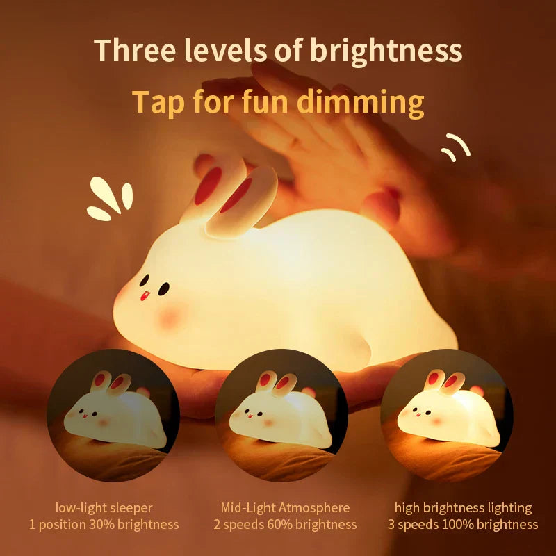Rabbit LED USB Rechargeable Silicone Night Light