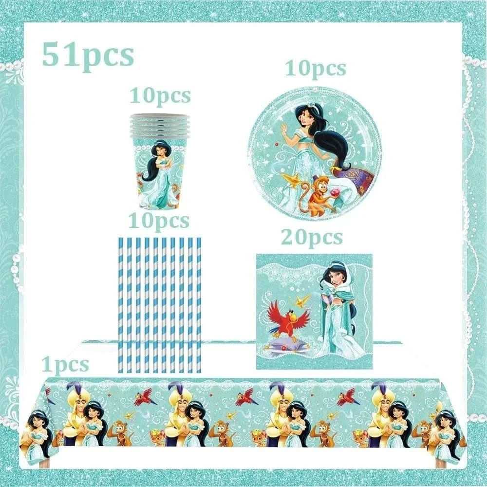 120Pcs Disposable Paper Tableware Set – Cartoon Party Decoration Kit - Waydiy