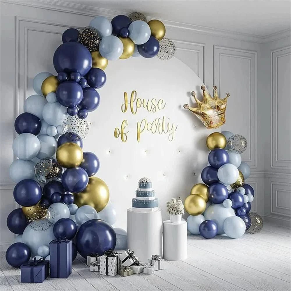 Gold and Blue Balloon Arch Kit – Party Decorations for Birthday, Wedding & Baby Shower - Waydiy