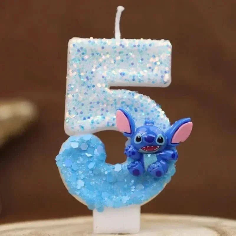 Pink Cartoon Number Candles 0–9 – Birthday Cake Decoration for Kids Parties - Waydiy