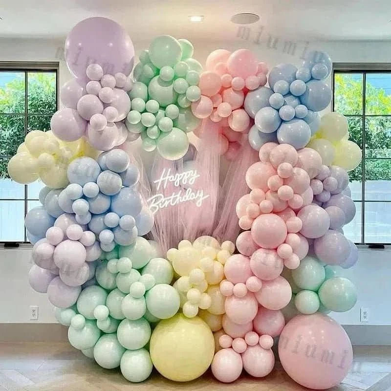 Macaron Rainbow Balloon Garland Arch Kit – Pastel Pink Party Decorations - Waydiy
