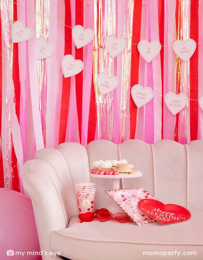 Valentine Paper Cups with Festive Icons – 12 oz Party Set of 8 - Waydiy