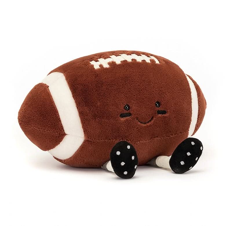 Plush Football Toy – Soft Stuffed Sports Ball, 7 x 11 in - Waydiy