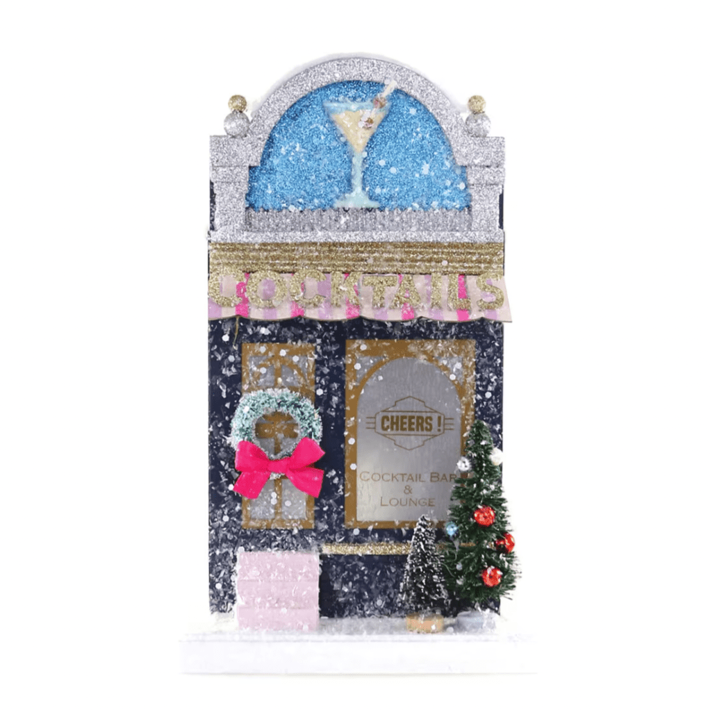 Holiday Village House ,Festive Cocktail Bar and Lounge Decoration, 10.5 in - Waydiy