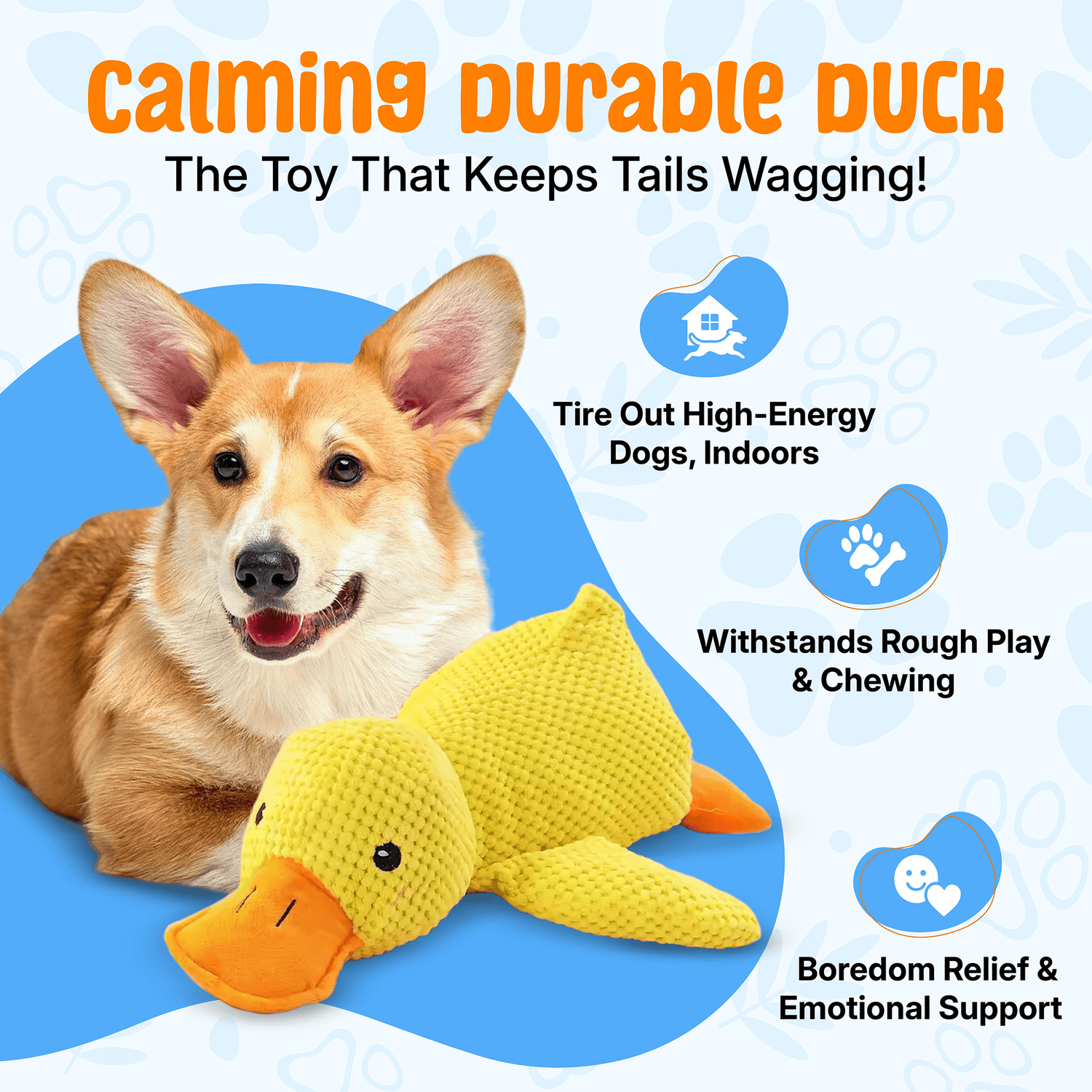 Dog Toy Soft Plush Duck Chew Toy - Waydiy