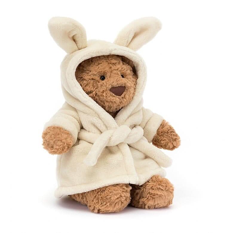 Plush Teddy Bear with Soft Robe – 26cm - Waydiy