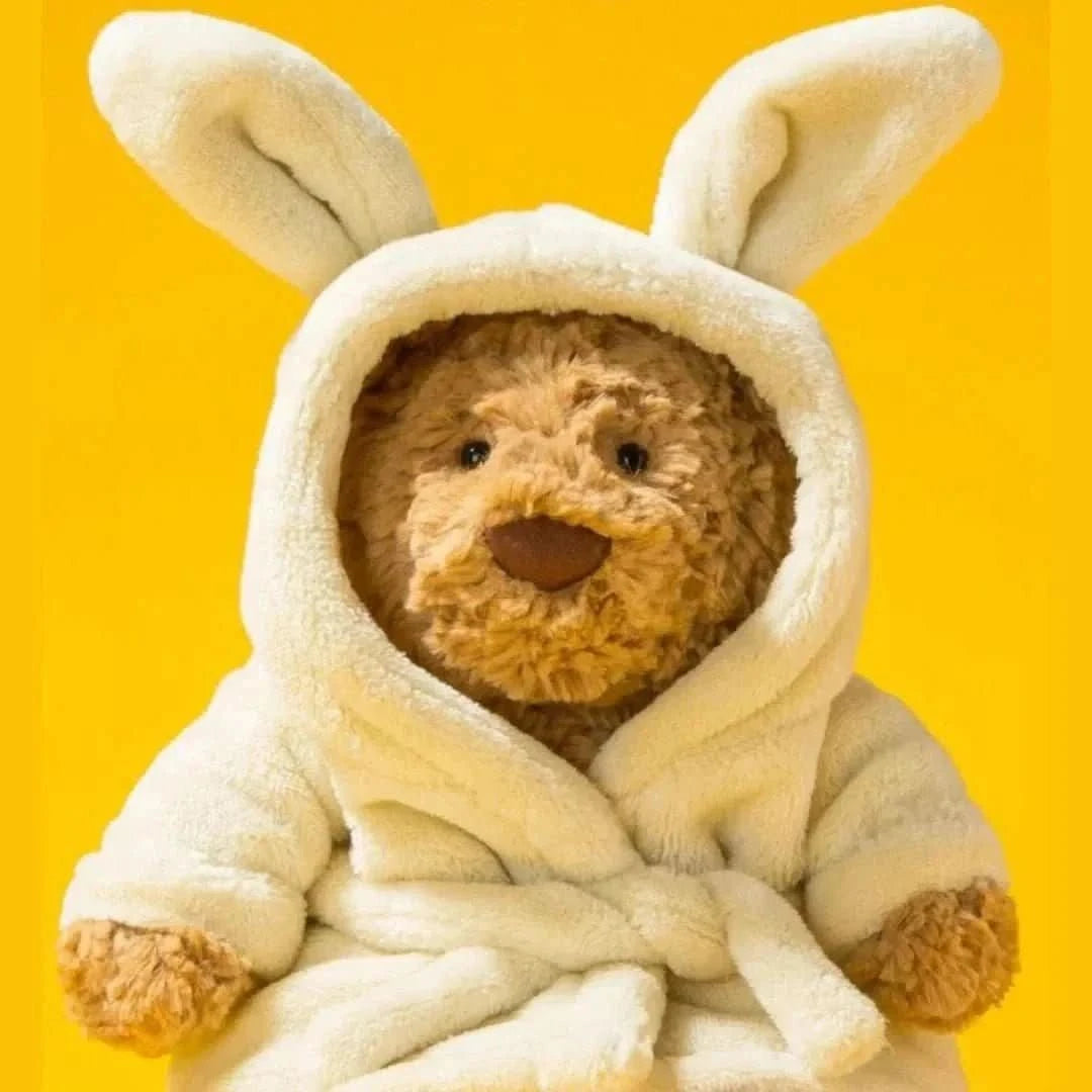 Plush Teddy Bear with Soft Robe – 26cm - Waydiy