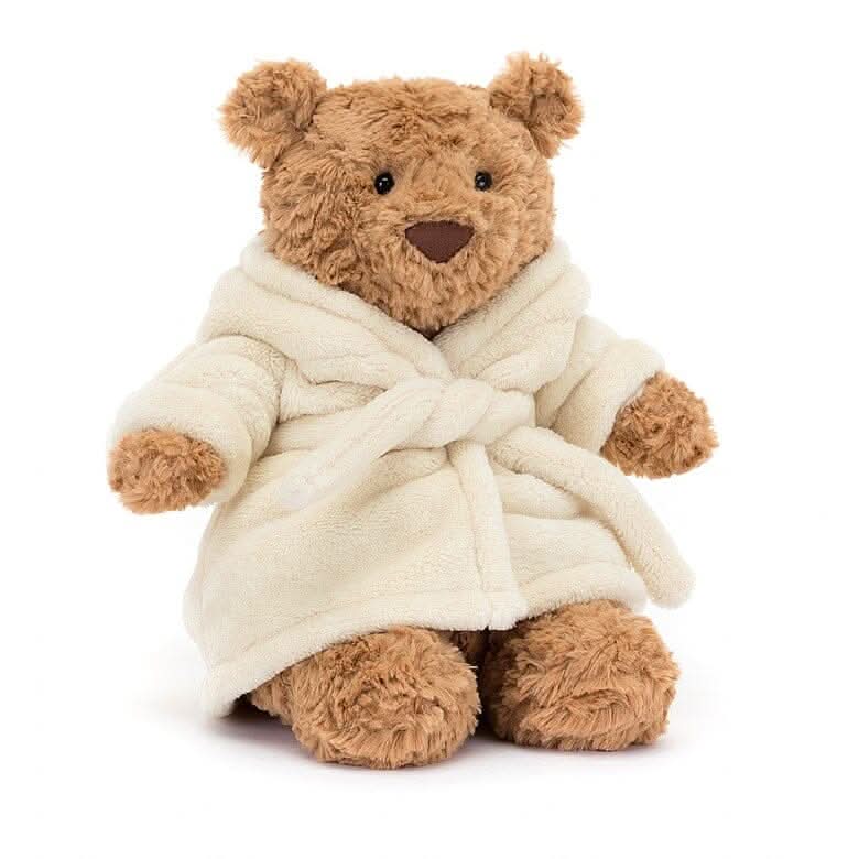Plush Teddy Bear with Soft Robe – 26cm - Waydiy