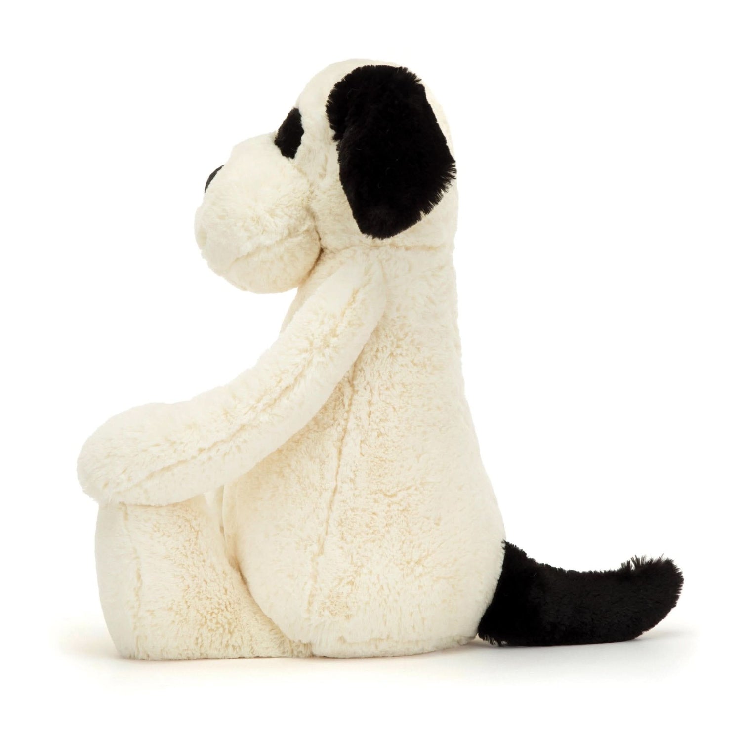 Plush Black & Cream Puppy Soft Toy – 26cm - Waydiy