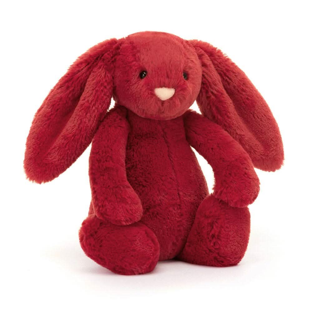 Bashful Cranberry Bunny – Soft Red Plush Toy 18cm - Waydiy