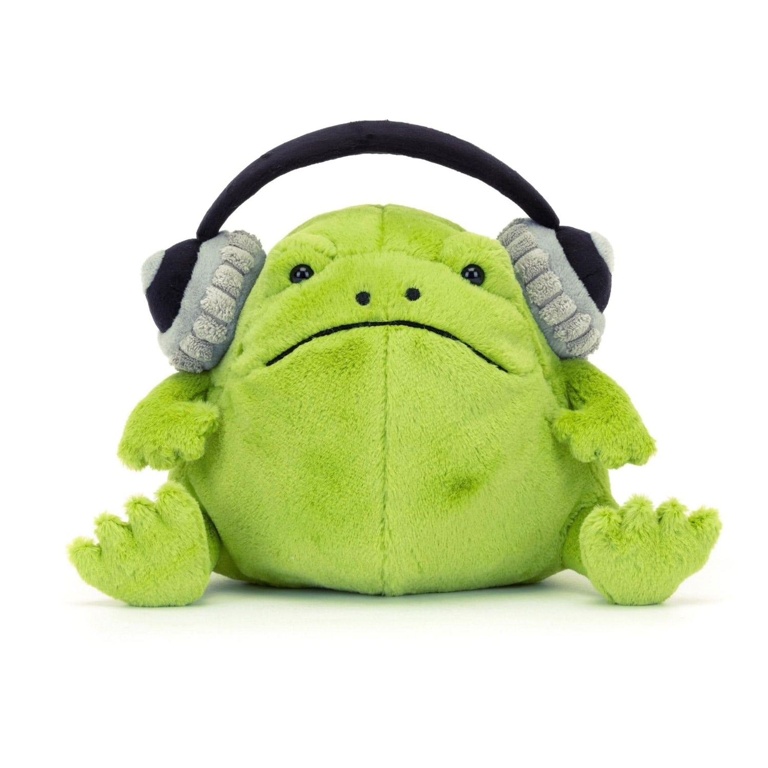 Plush Frog Toy with Headphones – 21cm - Waydiy