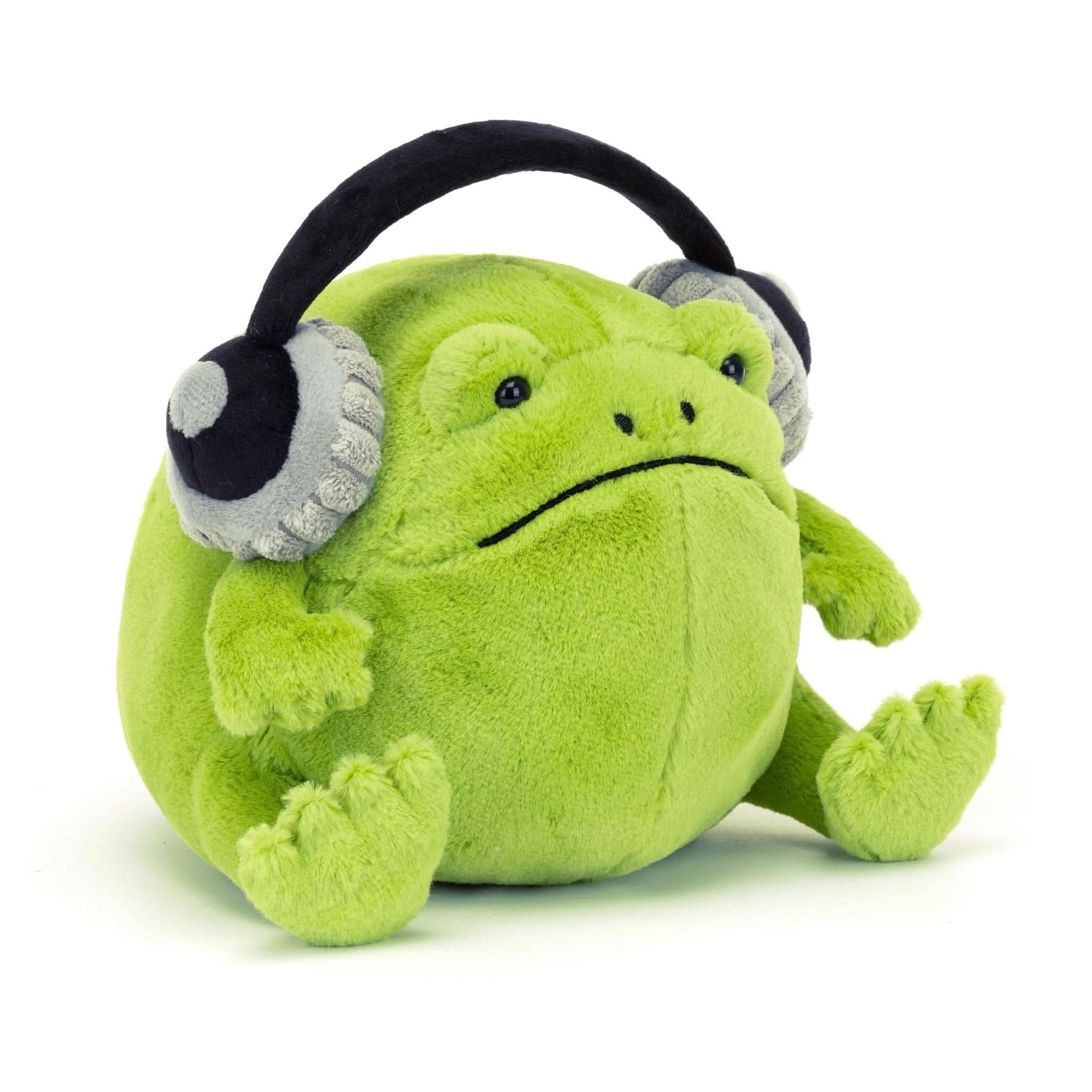 Plush Frog Toy with Headphones – 21cm - Waydiy