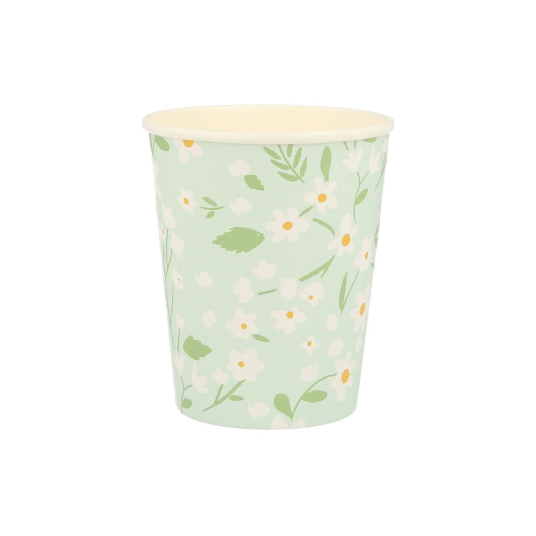 Ditsy Floral Paper Cups – 9 oz Party Set of 12 (4 Colors) - Waydiy