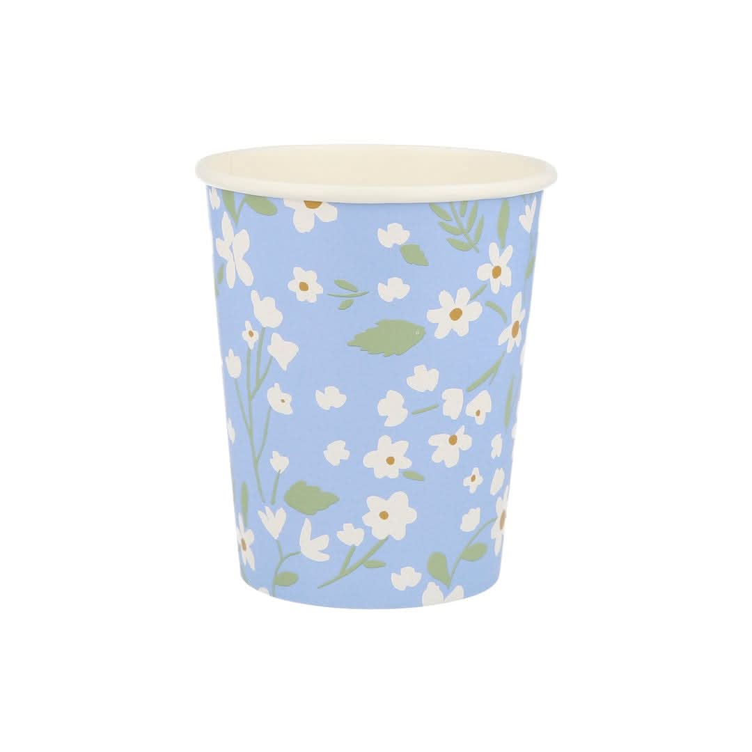 Ditsy Floral Paper Cups – 9 oz Party Set of 12 (4 Colors) - Waydiy
