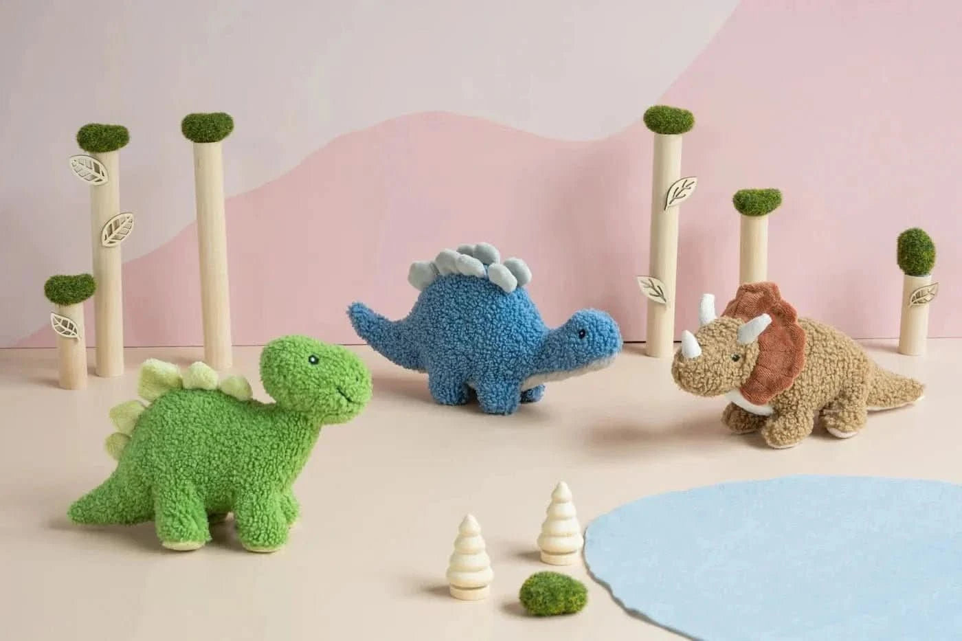 Plush Baby Triceratops Dinosaur Toy – 27cm - Waydiy