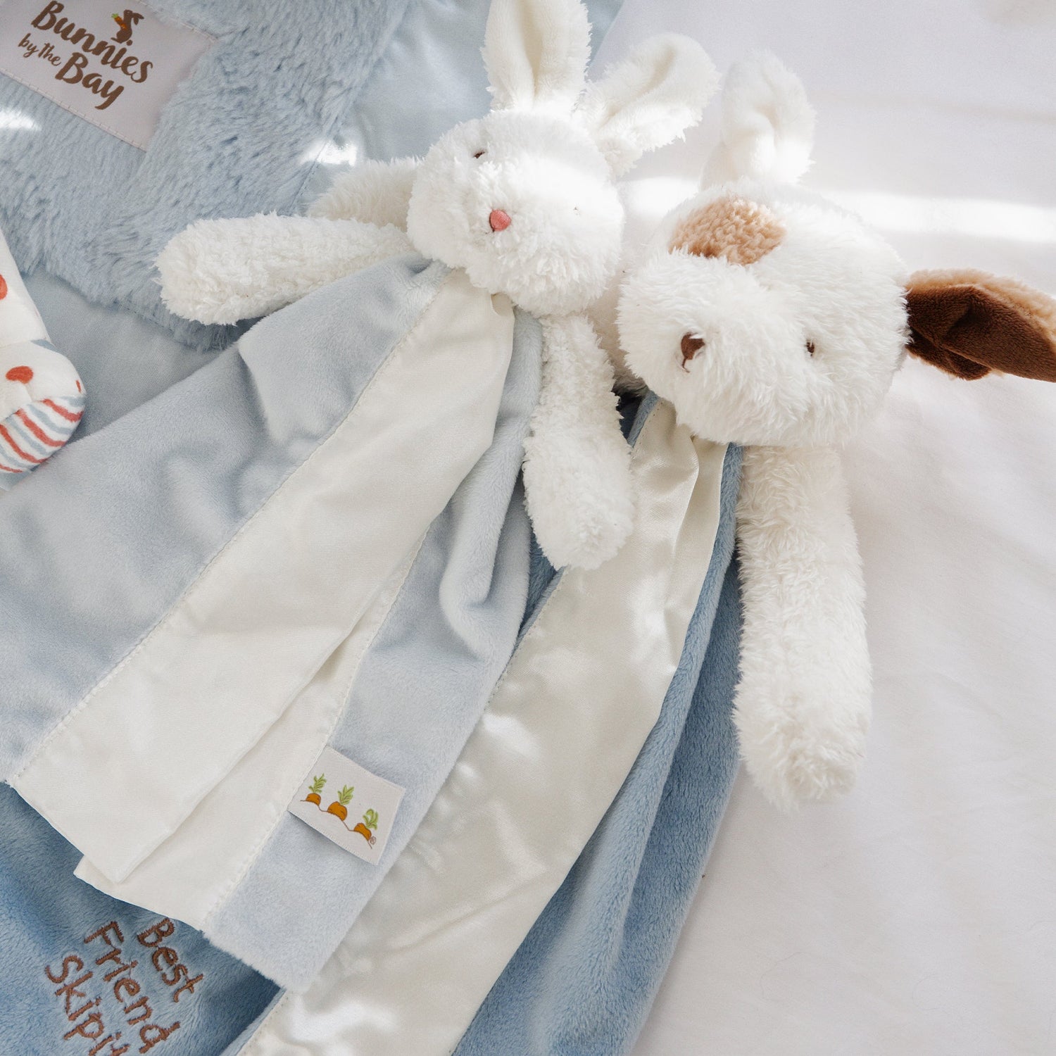 Bud Bunny Bye Bye BuddyPlush Bunny Buddy Blanket – 11 in Travel Lovey, Blue