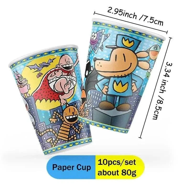 Cartoon Dog Party Tableware Kit – Eco - Friendly Disposable Plates, Cups & Decorations - Waydiy