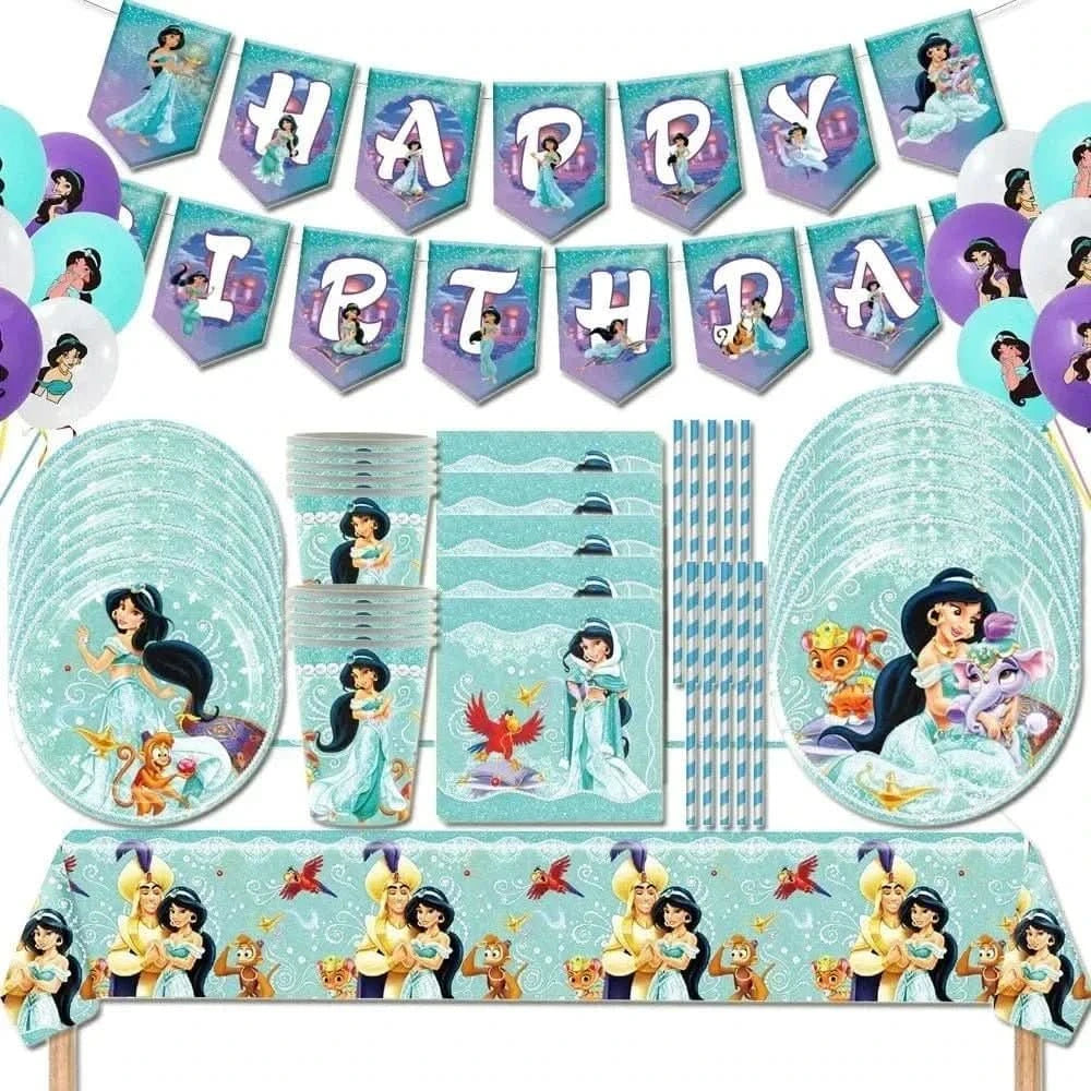 120Pcs Disposable Paper Tableware Set – Cartoon Party Decoration Kit - Waydiy