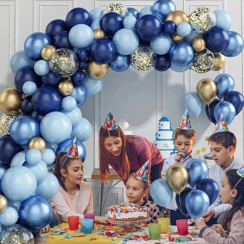 Gold and Blue Balloon Arch Kit – Party Decorations for Birthday, Wedding & Baby Shower - Waydiy