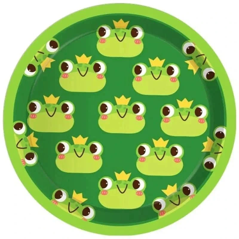 Cartoon Frog Party Tableware Set – Disposable Tablecloth & Decorations - Waydiy