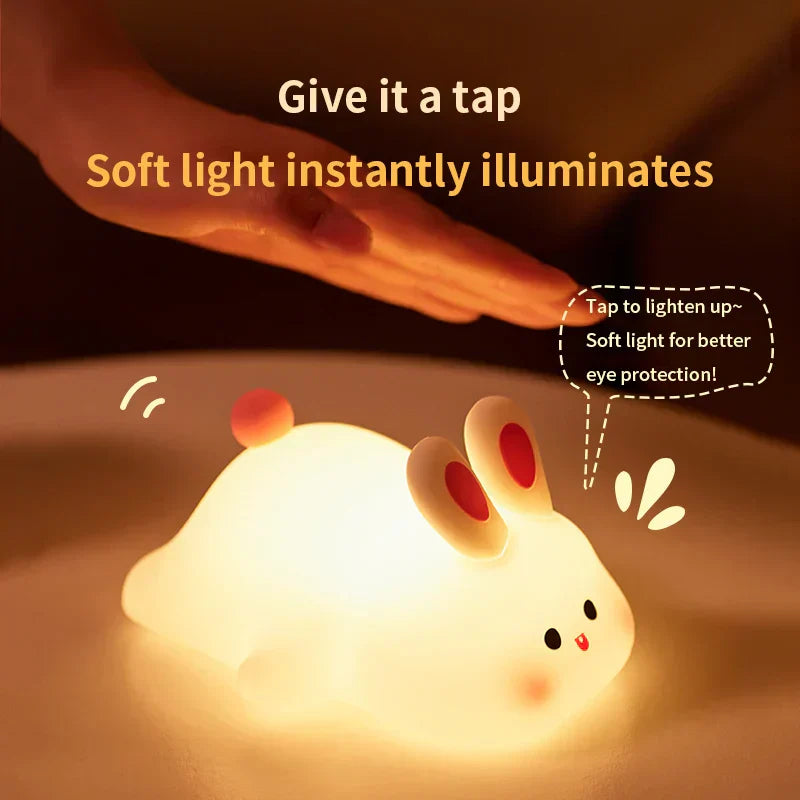 Rabbit LED USB Rechargeable Silicone Night Light