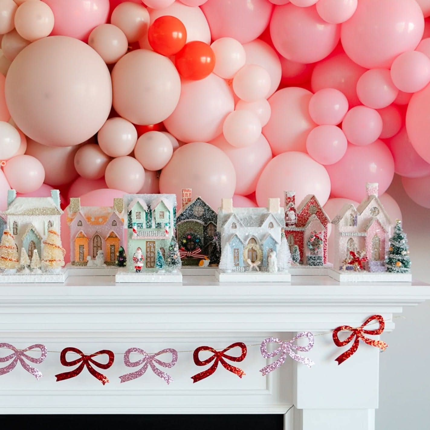 Petite Pink Cottage Christmas Decoration, 7.25 in - Waydiy