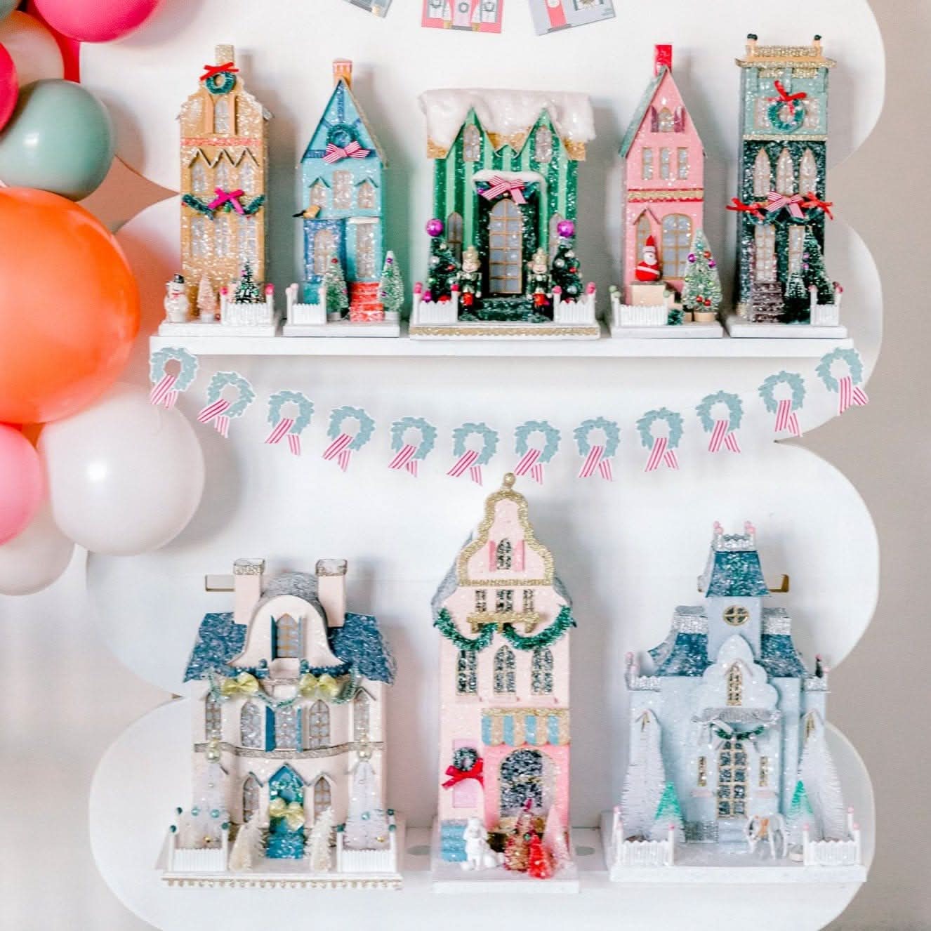 Holiday Village House – Pink Patisserie Christmas Decoration, 17.75 in - Waydiy