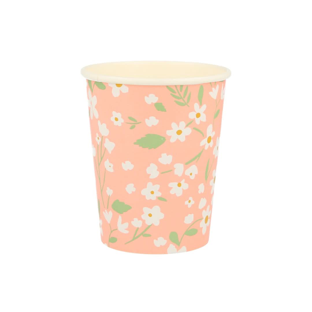 Ditsy Floral Paper Cups – 9 oz Party Set of 12 (4 Colors) - Waydiy