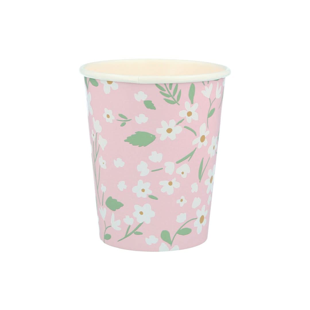 Ditsy Floral Paper Cups – 9 oz Party Set of 12 (4 Colors) - Waydiy