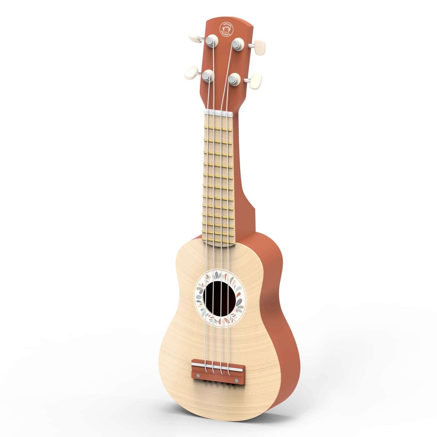 Kids Toy Ukulele – 4 - String Wooden Musical Instrument, Terracotta - Waydiy